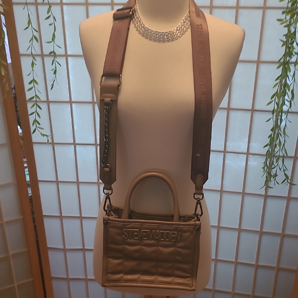 Steve Madden Tan Quilted Crossbody Bag